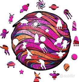 Ewa Wooden Puzzle 3D Pianeta Rosa "L" 370pcs