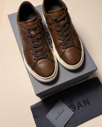 sneakers Hogan H365 in pelle marrone