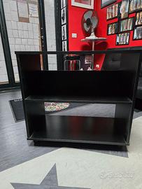 Carrello a 3 ripiani su ruote nero 