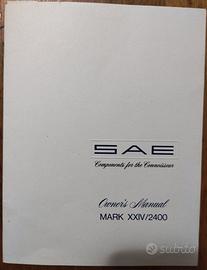 Manuale SAE XXIV/2400 amplificatore stereo