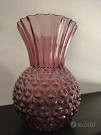 Vaso Ornamentale Vetro Bordeaux Chiaro