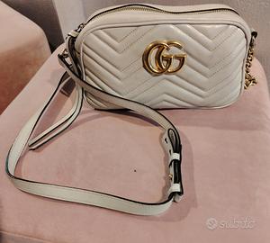 Gucci Marmont camera bag small dusty white