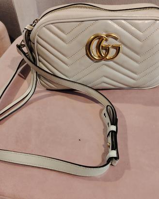 Gucci Marmont camera bag small dusty white