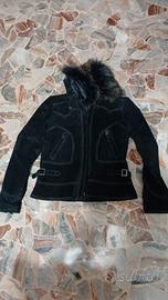 Giacca vere pelle scamosciata nera