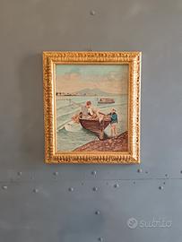 Dipinto Golfo di napoli olio su tela 