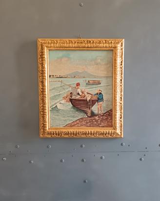 Dipinto Golfo di napoli olio su tela 