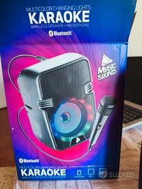 Karaoke wireless bluetooth + microfono e luci led