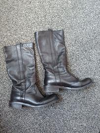 Stivali Donna in Pelle Nero  Stivaletto Size 38