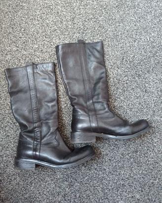 Stivali Donna in Pelle Nero  Stivaletto Size 38