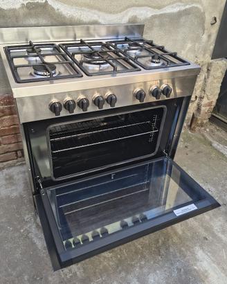 Cucina GAS De Longhi Inox 5 Fuochi e Forno Maxi 90