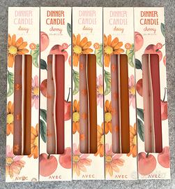 Set 5 Confezioni Candele da Tavola AVEC Decorate