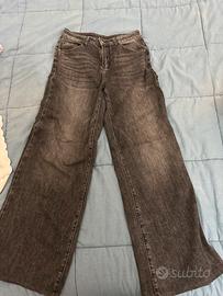 Jeans grigi gamba larga