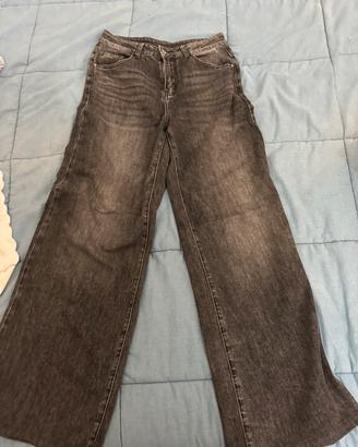 Jeans grigi gamba larga