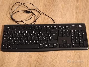 tastiera k120 logitec per pc con cavo usb