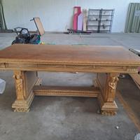 Tavolo intarsiato legno massello