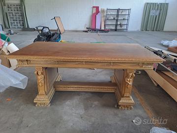 Tavolo intarsiato legno massello