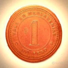 Moneta 1 peso Chile bachelite, villaggio minerario