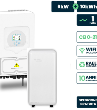 Kit inverter 6 KW + 10.24 kW di accumulo deye