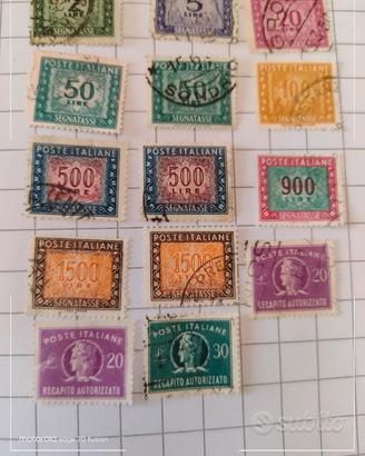14 francobolli segnatasse usati
