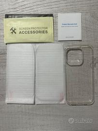 Cover  e 2 vetrini per iPhone 15 pro