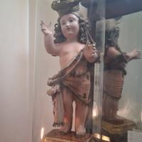 Bambin Gesù di gesso in campana 