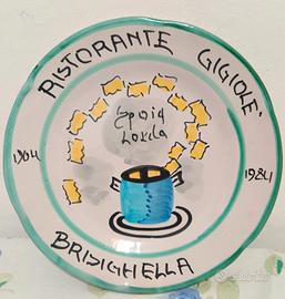 Piatto Ristorante Del BuonRicordo 1984 Ceramica Vi