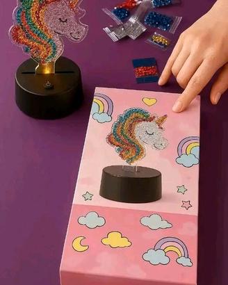 Lampada LED Unicorno ✨ Diamond Painting Artigianal