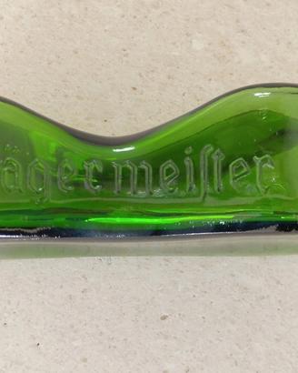 Posacenere vintage Jaegermeister in vetro verde 