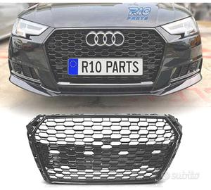 GRIGLIA PER AUDI A4 B9 15-19 LOOK RS4 NERO LUCIDO