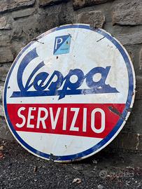 Insegna Piaggio Vespa Servizio Smaltata