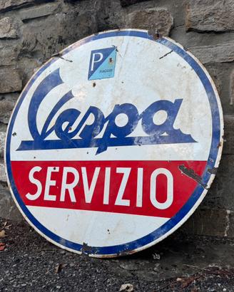 Insegna Piaggio Vespa Servizio Smaltata
