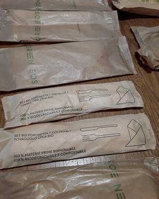 30 set posate monouso ecologiche 