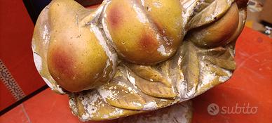 SCULTURA GESSO CESTINO DI FRUTTA 