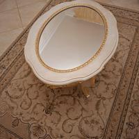 Tavolino ovale con specchio  barocco  avorio