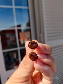 Orecchini con vero chicco di caffè in resina