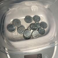 Lotto da 20g di monete da 5 lire Italia