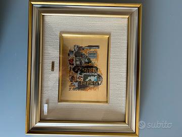 Quadri in lamina di oro e cornice in legno