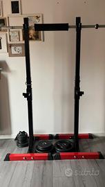 Supporto bilanciere più pesi dischi ghisa