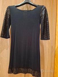Abito nero donna corto taglia M con pailettes