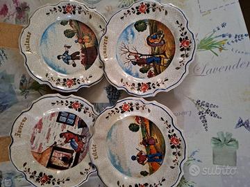 Piatti dipinti 4 stagioni