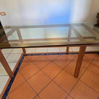 Tavolo con piano in cristallo 2 metri