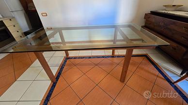 Tavolo con piano in cristallo 2 metri