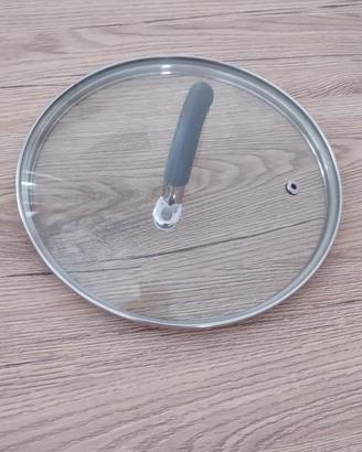 Coperchio da cucina in vetro ed acciaio