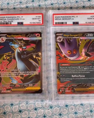 Pokemon 2 Carte PSA 10 Charizard x ex + gengar  ex