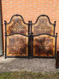 letto matrimoniale in ferro battuto e madreperla d