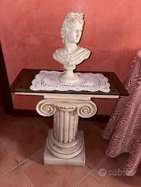 Coppia Consolle a Colonna Ionica con Busti Classic