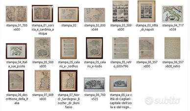 Quadri con antiche stampe di carte geografiche