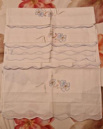 Asciugamani vintage in puro cotone 100%ricamate 