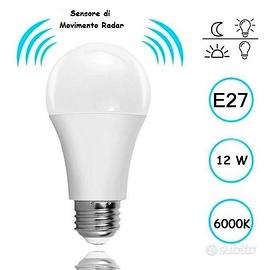 Lampadina Led A60 E27 12W 220V con Sensore di Movi