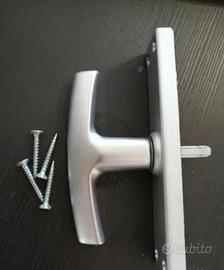 4 maniglie per porte da interno, grigio satinato